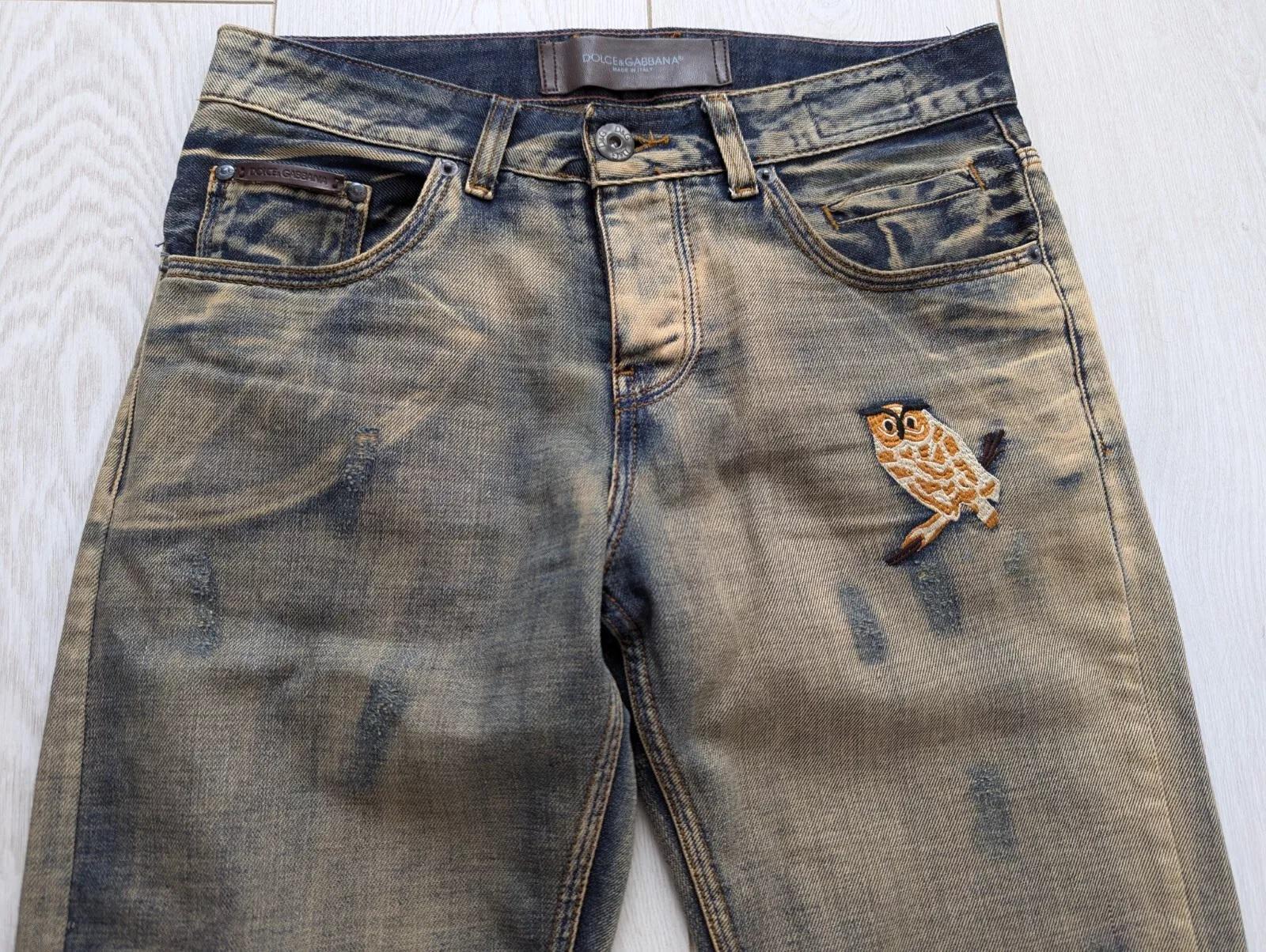 DOLCE GABBANA D&G OWL Logo Embroidery Mens Washed Camel Navy DOLCE GABBANA D&G OWL Logo Embroidery Mens Washed Camel Navy