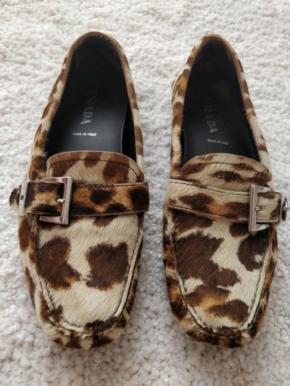 Prada Pony Hair Leopard Womens Flats Shoes Moccas… - image 6