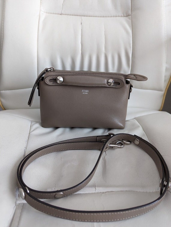 Fendi By The Way Mini Womens Beige Gray Leather H… - image 3