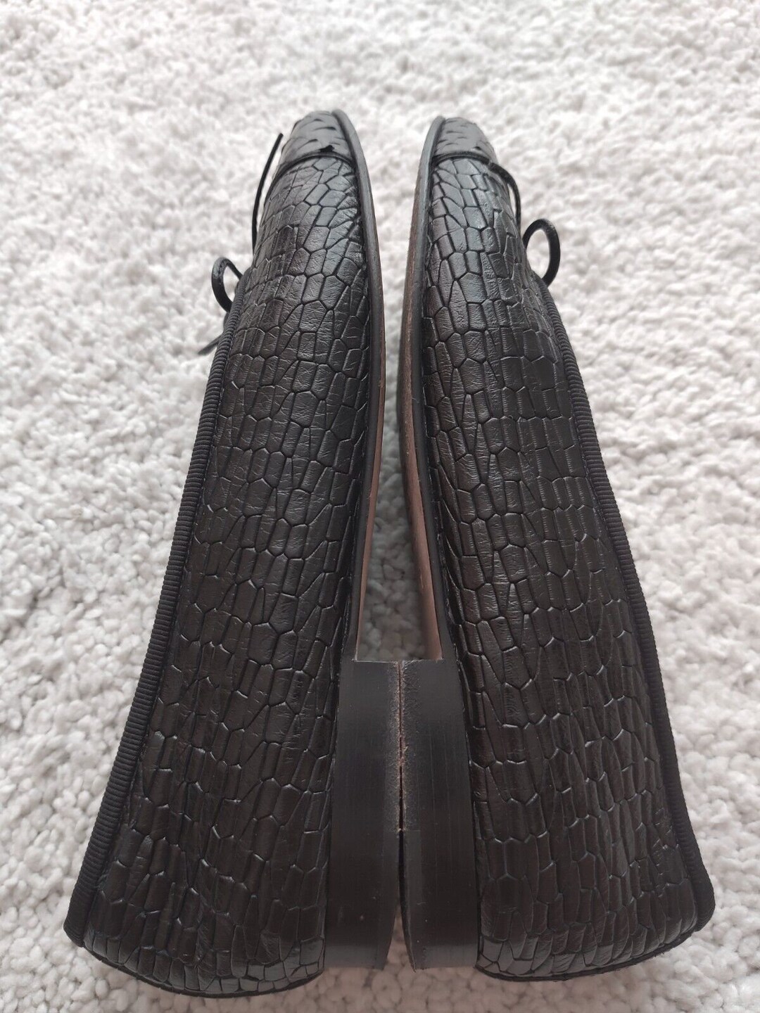 CHANEL Authentic Flat Shoes Leather Fabric Silver Black