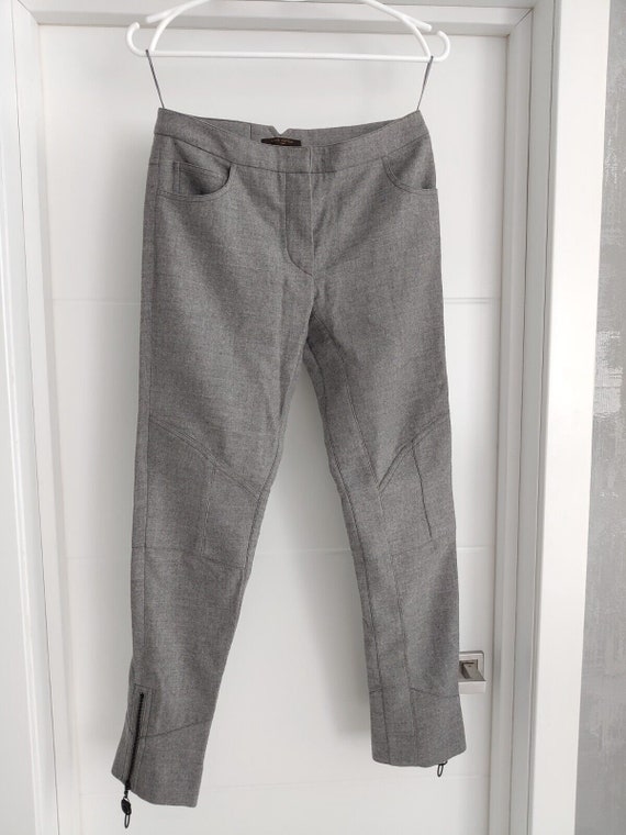 Louis Vuitton Womens Wool Zip Casual Pants Gray T… - image 6