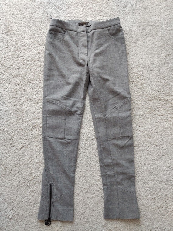 Louis Vuitton Womens Wool Zip Casual Pants Gray T… - image 7