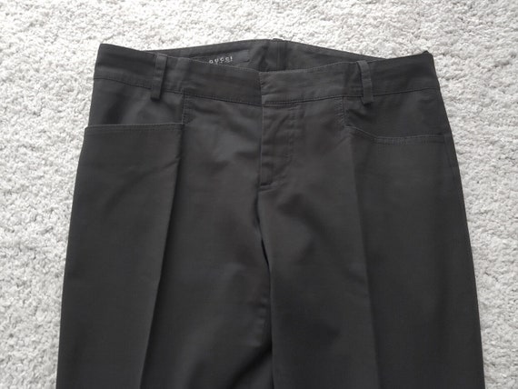 Gucci Womens Black Cotton Elastane Casual Pants T… - image 1