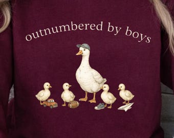 Outnumbered By Boys Goose SVG PNG, Funny Mom Clipart, Mother's Day Design (Digital Download)