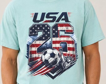 USA Soccer Shirt Comfort Colors®, World Cup 2026 Shirt, USA Football Fan Tee, Patriotic Soccer Shirt, USA Supporter Shirt.