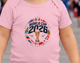 World Cup 2026 Toddler Bodysuit, Soccer Baby Outfit, Football Fan Baby Onesie, USA Canada Mexico World Cup Shirt, Cute Kids Soccer Gift
