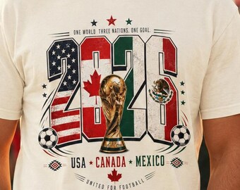 World Cup 2026 Shirt Comfort Colors®, USA Canada Mexico Soccer Tee, Football Fan Shirt, 2026 Soccer Graphic Tee, World Cup Supporter Shirt