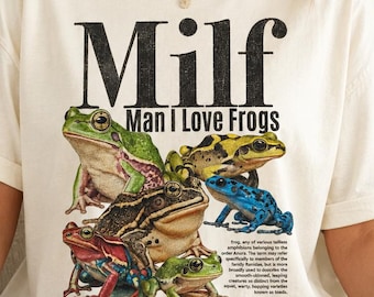 Milf Man I Love Frogs Meme PNG, Funny Frog Shirt Design, Frog Lover PNG, Vintage Frog Graphic, Amphibian Sublimation File