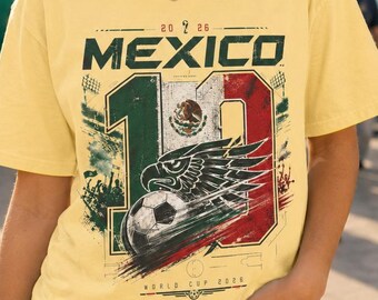 Mexico Soccer Shirt Comfort Colors®, Mexico World Cup 2026 Shirt, Mexican Football Fan Tee, El Tri Soccer Shirt, Vintage Mexico Soccer Tee