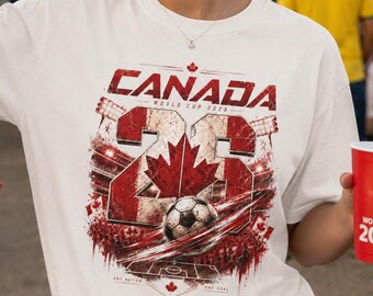 Canada Soccer Shirt Comfort Colors®, Canada World Cup 2026 Shirt, Canadian Football Fan Tee, Canada Soccer Graphic Tee, Vintage Canada