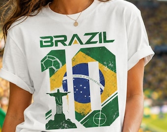 Brazil Soccer Shirt Comfort Colors®, Brazil World Cup 2026 Shirt, Brazil Football Fan Tee, Vintage Brazil Soccer Tee