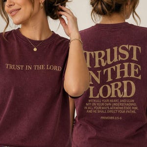 Trust In The Lord PNG Bundle, Christian Shirt Design, Proverbs 3 5 6 PNG, Front and Back Faith Shirt, Bible Verse PNG