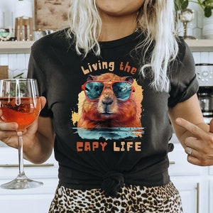 Capybara Shirt Funny Capybara Tee Gift for Bestie Rodent Shirt Cute Capybara Shirt Vintage Western Theme Graphic Tee Sarcastic Saying Shirt