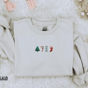 Floral Christmas Sweatshirt With Brushed Inner Fleece Fabric