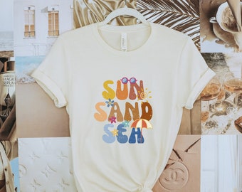 Summer Shirt Beach T Shirt Summer T Sun Sand Sea Tee Oversized Summer Tee Vacation Shirt Trendy Summer Tshirt Retro Summer Shirt Preppy Tee