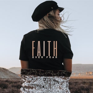 Faith Over Fear Christian Hoodie Bible Verse Sweatshirt Aesthetic Christian Sweatshirt Jesus Shirt Church hoodie Religious Trendy Hoodie