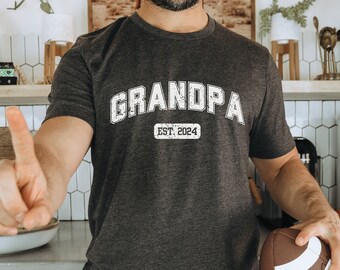 Custom Grandpa Shirt Personalized Grandpa Shirt Grandpa Est Shirt Grandpa Pregnancy Announcement Grandpa Birthday Gift Grandfather T Shirt