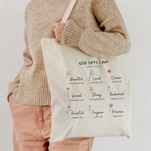 Christian tote bag Church tote bag Christian tote bag Christian merch Jesus tote bag Bible tote Christian gift Godly gift Cotton Tote Bag