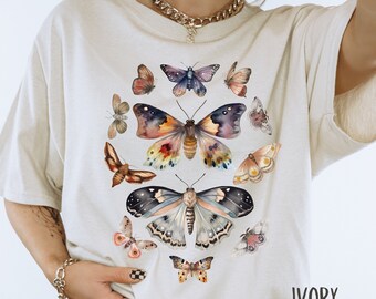 Vintage Butterfly Moth Shirt Cottagecore Aesthetic Shirt Butterflies Cottagecore Shirt Aesthetic Tshirt Boho T-Shirt Vintage Moth T Shirt