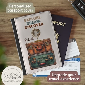 Copertina del passaporto personalizzata Porta passaporto personalizzato ed etichetta per bagaglio Regalo di compleanno per un amico Regalo di San Valentino Passaporto personalizzato Regalo per gli amanti dei viaggi