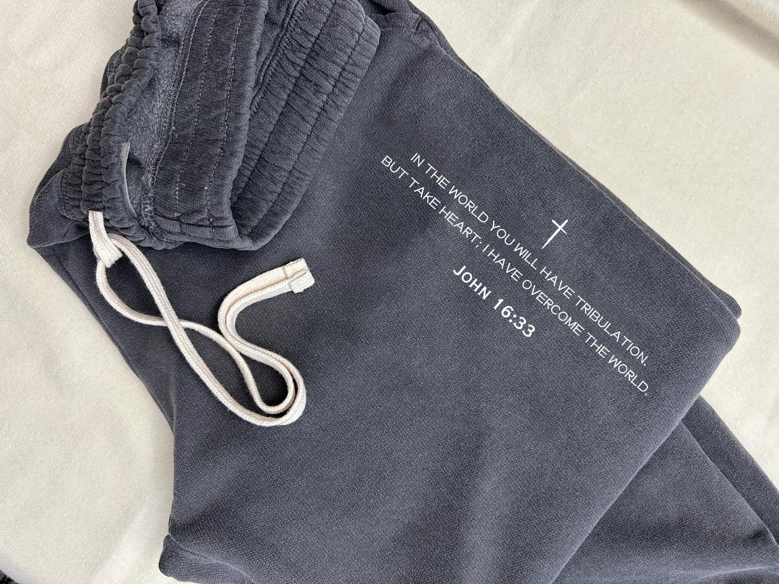 Scriptures Snickers Christian Bible Verse Sweatpants Scripture Comfort Colors Fleece ...