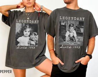 Personalized 30th Birthday Shirt Custom Vintage Photo and Year Shirt Legendary Since Custom Year Birthday Shirt Funny Retro Birthday T Shirt