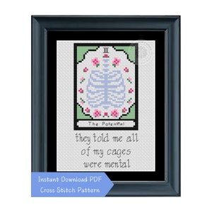 Tarot Cross Stitch Pattern - The Potential - DIGITAL PATTERN - Folklore, Tarot, Witchy Cross Stitch - Modern Cross Stitch