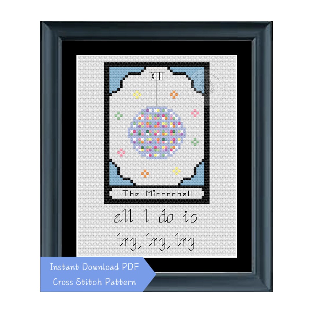 Mirroball Pattern Tarot Cross Stitch Pattern PDF - the Mirrorball - DIGITAL PATTERN ...