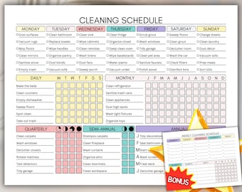 Editable Cleaning Planner: ADHD Chore Chart, Weekly Schedule (Digital Download)