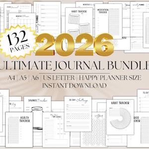 2026 Ultimate Journal Bundle: 132 Printable Pages (PDF Planner)
