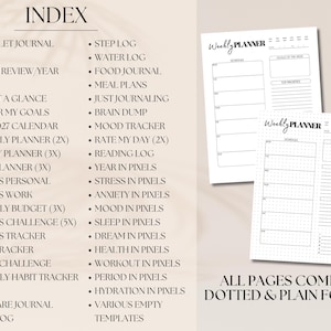 2026 Printable Bullet Journal, Habit & Mood Trackers (PDF Download) image 8