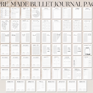 2026 Printable Bullet Journal, Habit & Mood Trackers (PDF Download) image 2