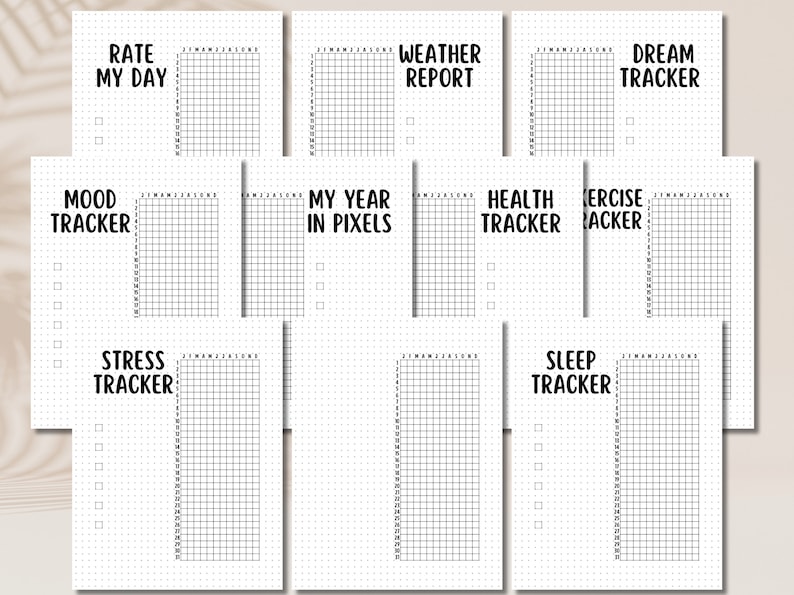 Yearly Bullet Journal Printable Bujo US Letter A4 A5 A6 Classic Planner ...