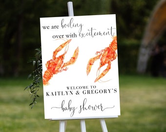 Crawfish Baby Shower, Crawfish Boil Banner, Crawfish Sign, Crawfish Boil Decorations, Crawfish Boil Sign, Seafood Boil, EDITABLE, BL04