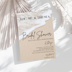 Beach Bridal Shower Invite, Beach Bridal Shower Invitation, Beach Theme Bridal Shower, Beach Bridal Shower, EDITABLE, Ocean Bridal Shower