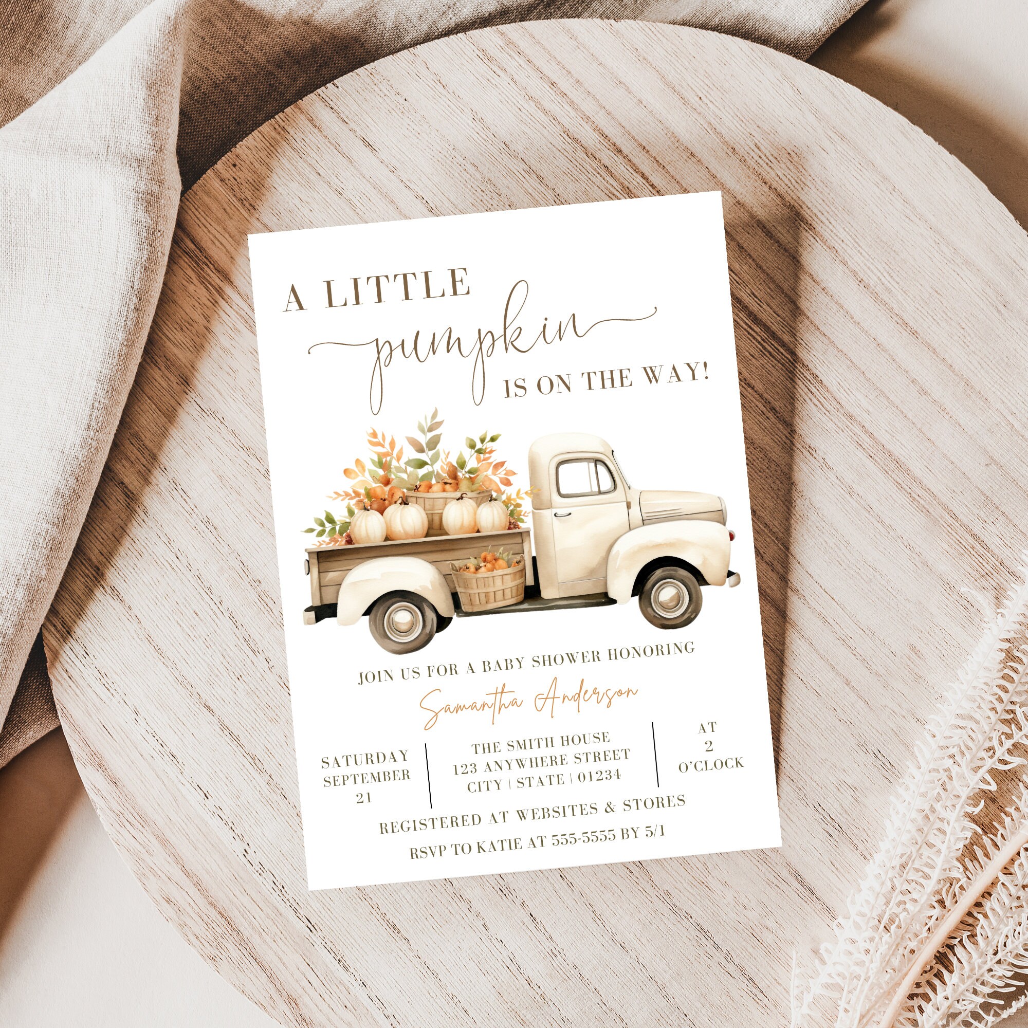 A Little Pumpkin is on the Way Invitation, Little Pumpkin on the Way