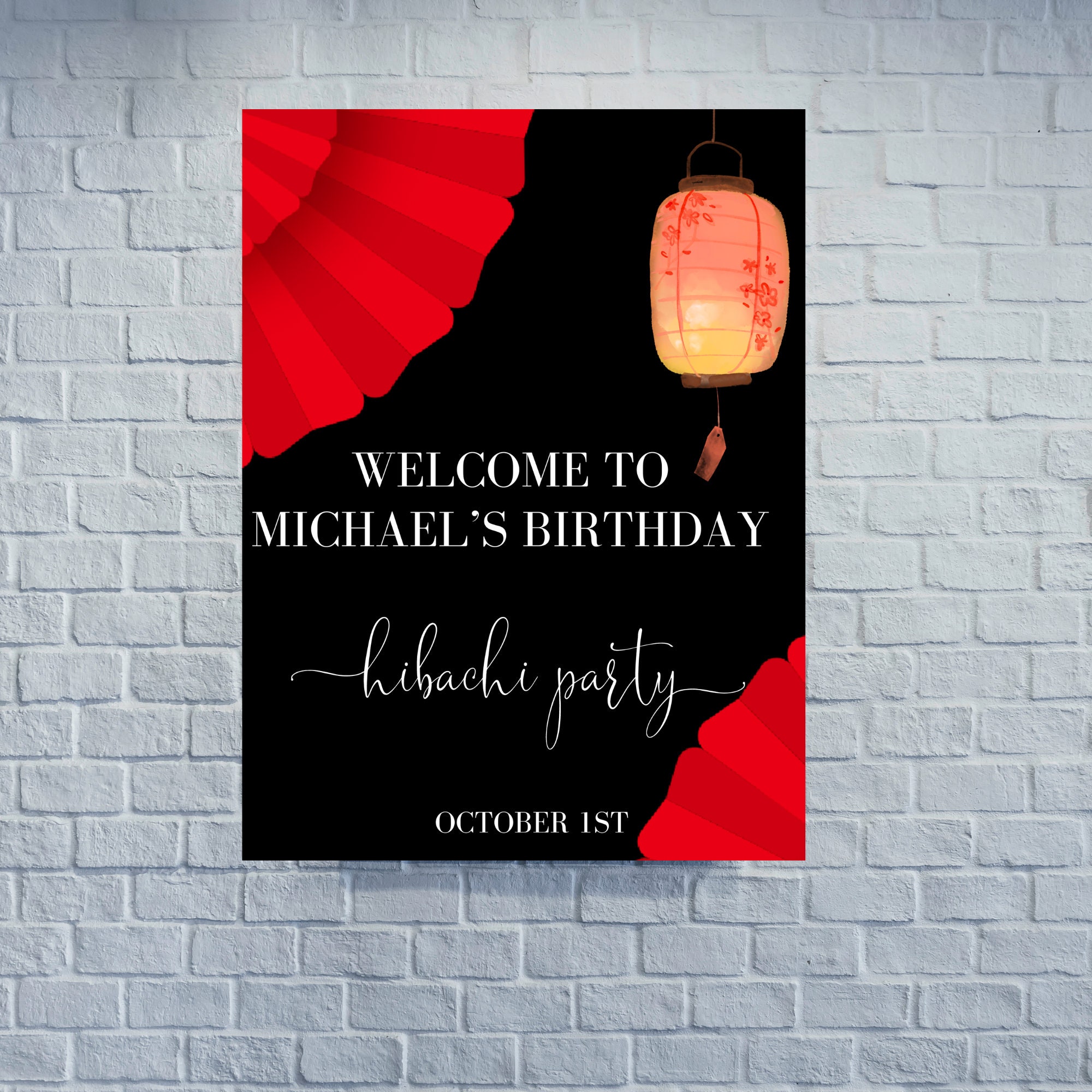 Hibachi Party, Hibachi Party Sign, Hibachi Birthday Party Decorations, Hibachi Dinner