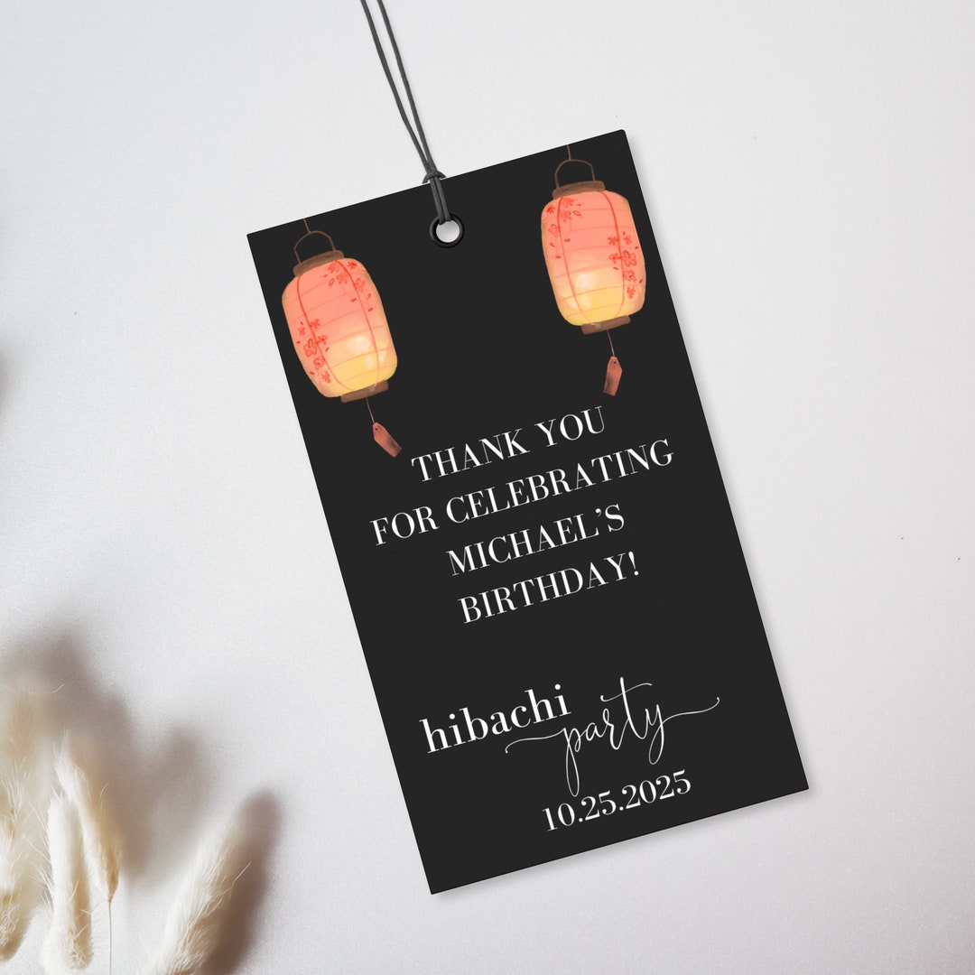 Hibachi Party Favors, Hibachi Party Favor Tags, Hibachi Dinner, Hibachi ...