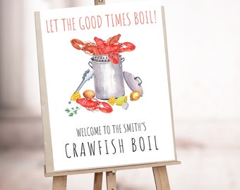 Crawfish Boil Sign, Crawfish Boil Welcome Sign, Crawfish Boil Party, Crawfish Boil Decorations, EDITABLE, INSTANT download, BL21