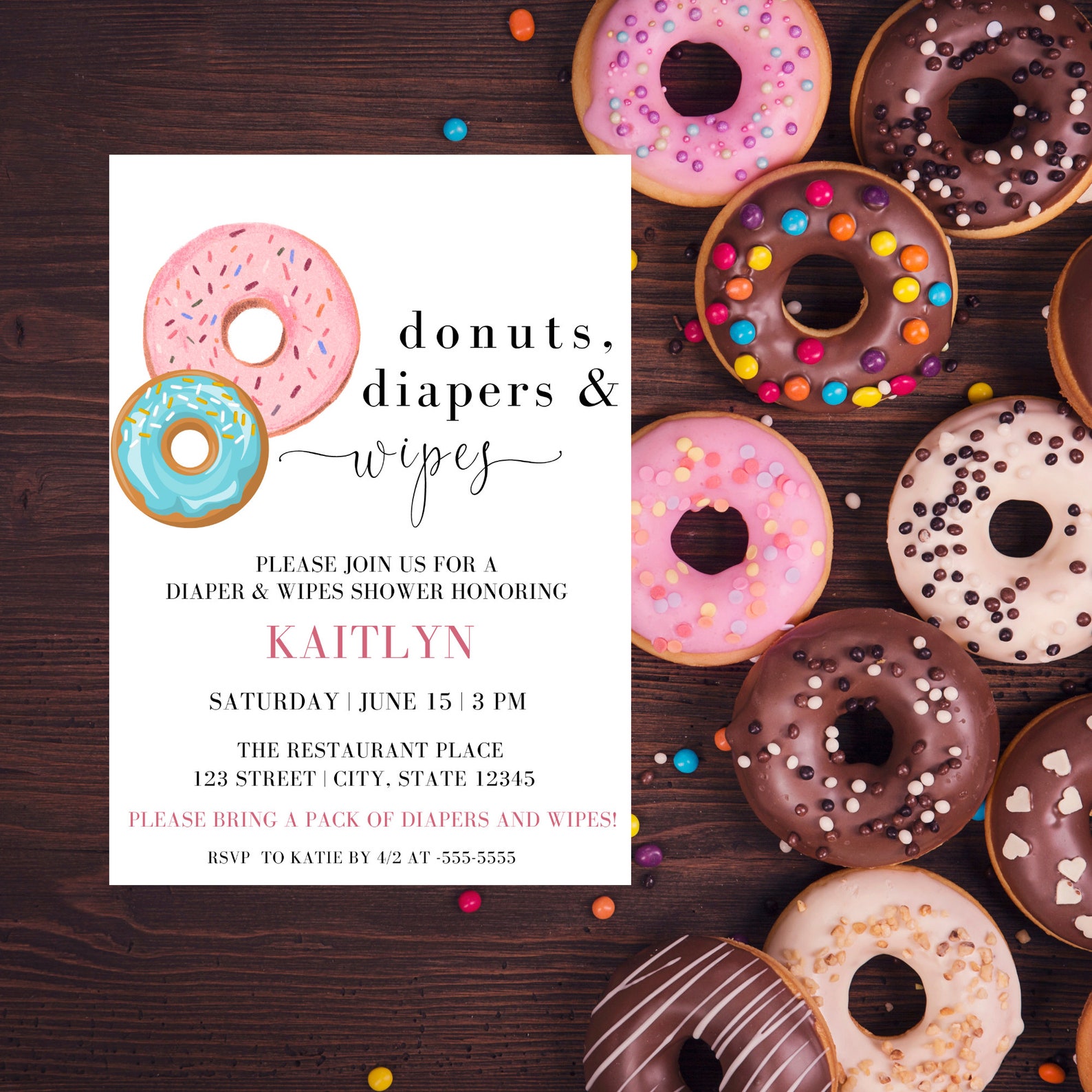 Diaper and Wipes Shower Invitation, Diaper and Wipes Invitation