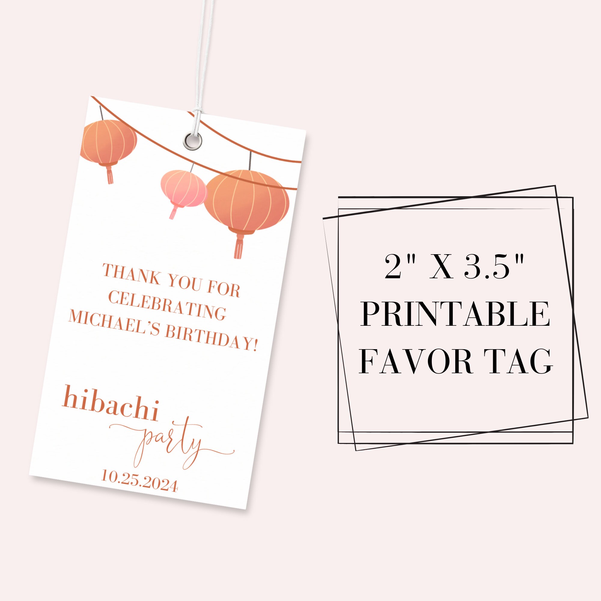 Hibachi Party Favors, Hibachi Party Favor Tags, Hibachi Dinner, Hibachi ...