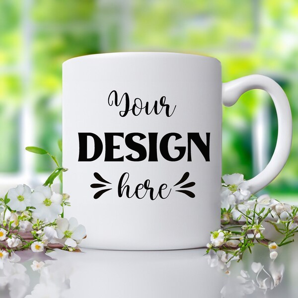 Mug Mockups, Mockup Mug, Coffee Mug Mockup, Stock Photo, Blank Mug, Boho, Simple, Picture Mockup, White Mug, Short Sleeve, Trendy Mockup