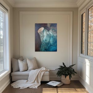 Torso of Memory – Original Oil Painting of Male Torso | Inspired by the Louvre & Paris | 20x16 inches