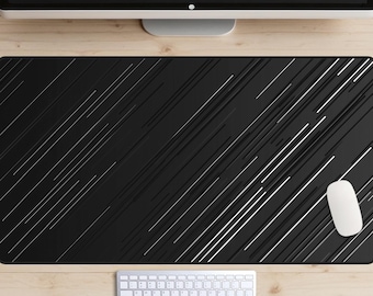 Minimalist Black and White Desk Mat, Clean Lines Desk Pad, Monochrome Desk Topper, Simple Mousepad, Minimal Aesthetic, Professional Office