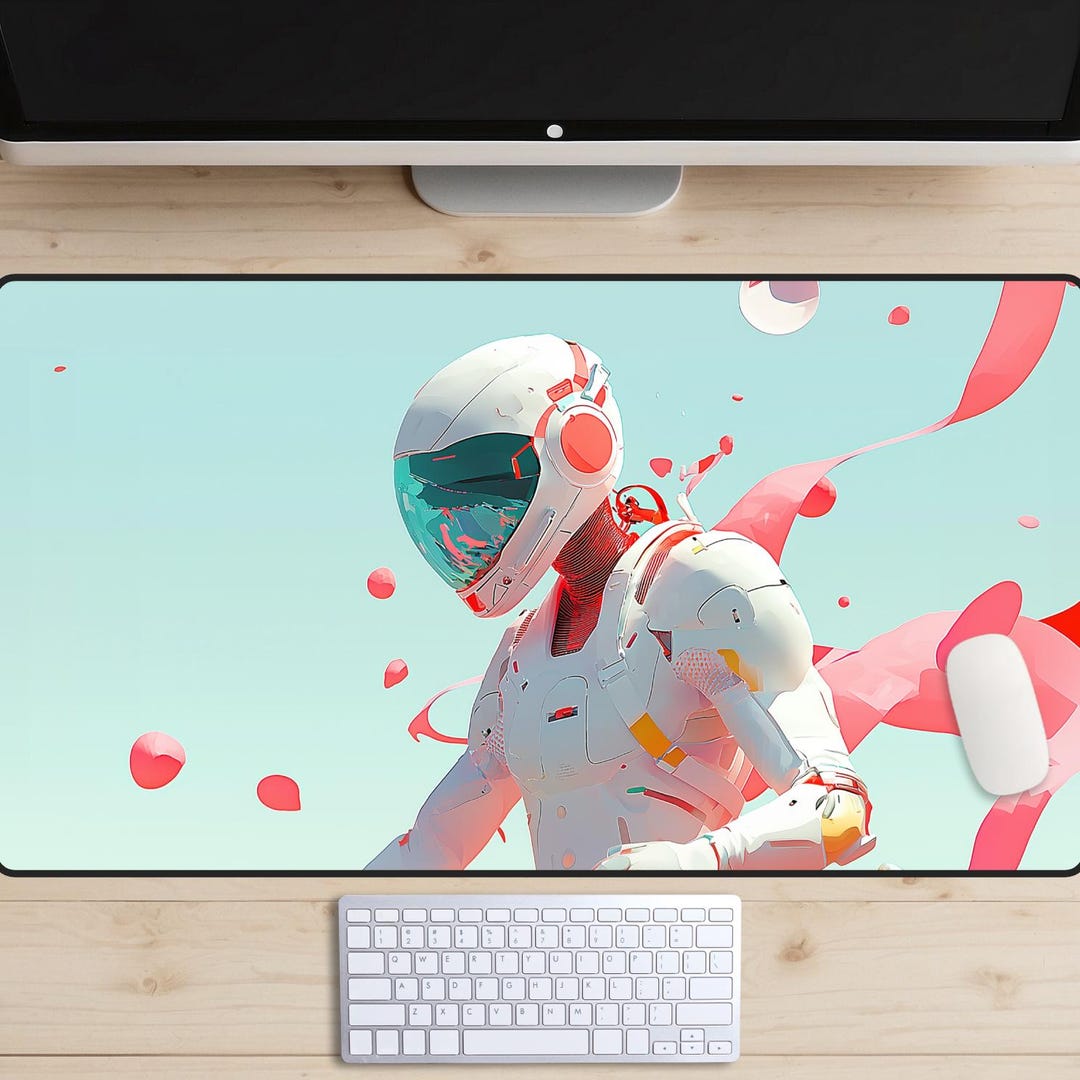 Futuristic Android Desk Mat, Light Cyberpunk Desk Pad, Science Fiction ...
