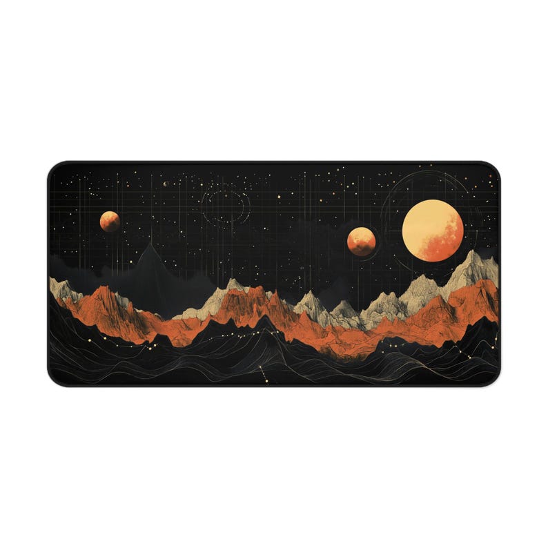 Die Geometrie der Planeten Schreibtischmatte, Planeten Karte, Weltraum Schreibtischunterlage, Mars Mauspad, Interstellar, Universum, Orbit Bild 6