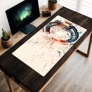 Skrivbordsmatta för teknisk minimalism, science fiction-skrivbordsmatta, cyberpunk-musmatta, skrivbordsmatta för kretskort, minimalistisk skrivbordsmatta, science fiction-laptopmatta