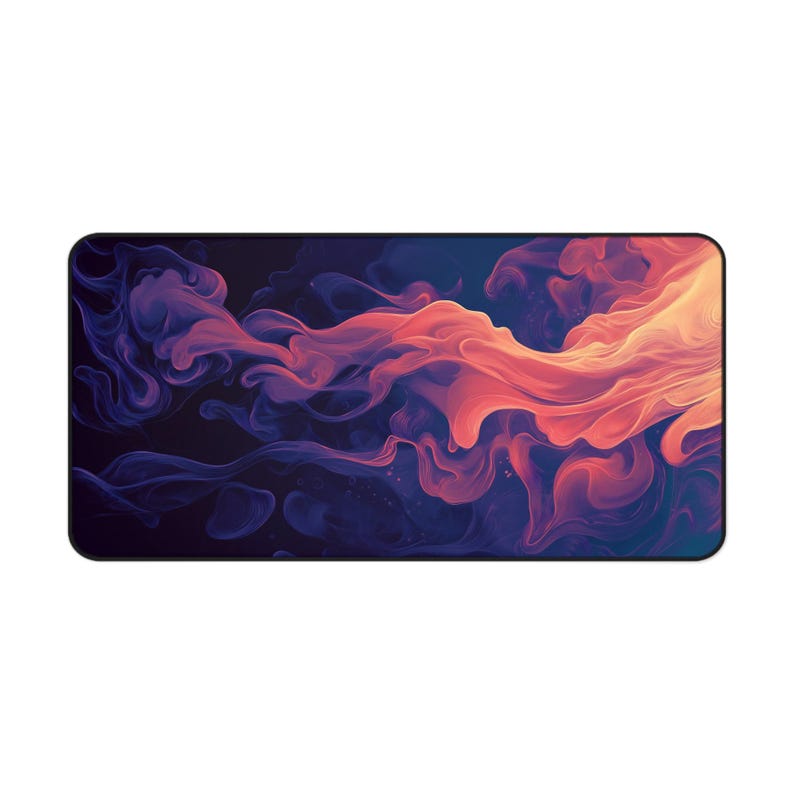 Smokey Ripples Purple Haze Desk Mat, Smoke Desk Pad, Abstract Desk Topper, Smokey ...