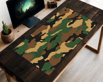 Army Camo Schreibtischmatte, Grün Militär tarnen Schreibtischunterlage, Army Fatigues Mousepad, Waldtarn, Waldtarn, Militär, Truppe, Krieg