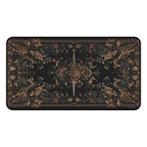 Hidden Dagger Tapestry Desk Mat, Assassin's Blade Desk Pad, Medieval Castle Decor Desk Topper, Cottagecore, Dark Academia Mousepad, Rogue image 7